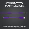 imageLogitech G333 Gaming Earphones with Dual Audio Drivers inline mic and Volume Control Compatible with PCPSXboxNintendoMobile with 35mm Aux or USBC Port  BlackPurple
