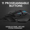 imageLogitech G502 HERO High Performance Wired Gaming Mouse HERO 25K Sensor 25600 DPI RGB Adjustable Weights 11 Buttons OnBoard Memory PCMacBlack