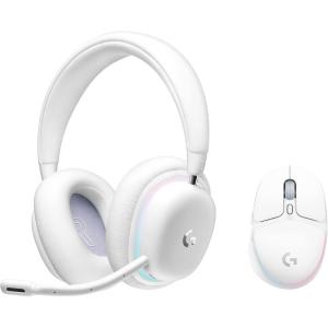 imageLogitech G735 Wireless Gaming Headset  G705 Mouse Customizable LIGHTSYNC RGB Lighting Lightspeed Wireless Bluetooth PCMacLaptop  White Mist