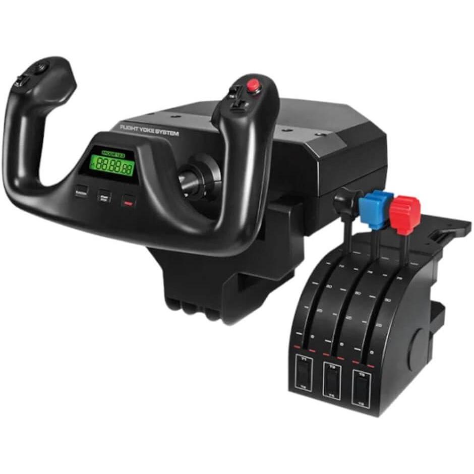 imageLogitech G PRO Flight Yoke System Professional Simulation Yoke and Throttle Quadrant 3 Modes 75 Programmable Controls Configurable Throttle Knobs Steel Shaft USB PC  Black