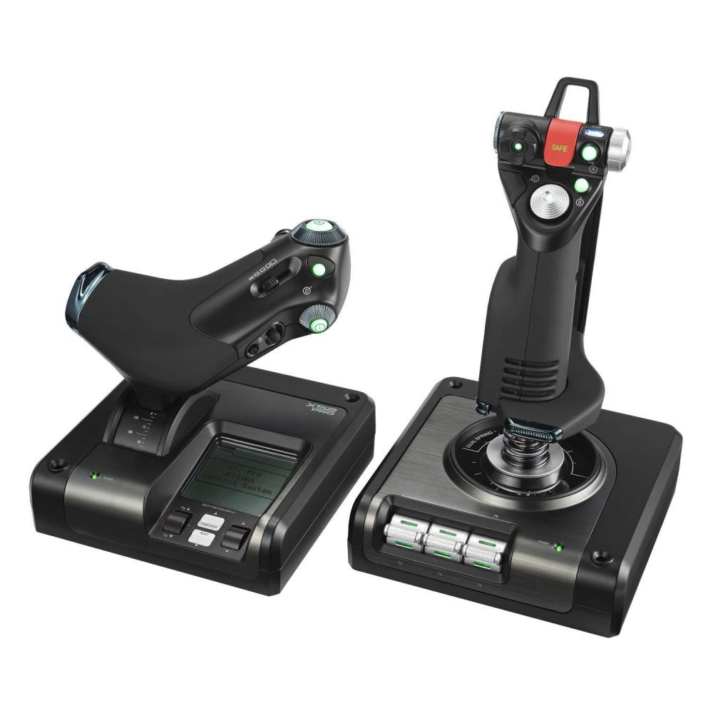 imageLogitech G X52 Pro USB Flight Control System  HOTAS Joystick and Throttle for Flight Simulators  LCD Display 3D Twist Rudder Programmable Commands USB 20  Compatible with Windows PCBrown Box Packaging