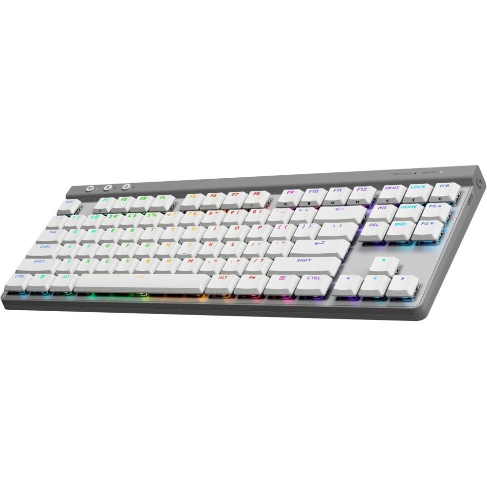 imageLogitech G515 Lightspeed TKL Low Profile Wireless Gaming Keyboard LIGHTSYNC RGB Thin Tenkeyless Design DoubleShot PBT Keycaps Linear Red Mechanical Switches  BlackWhite