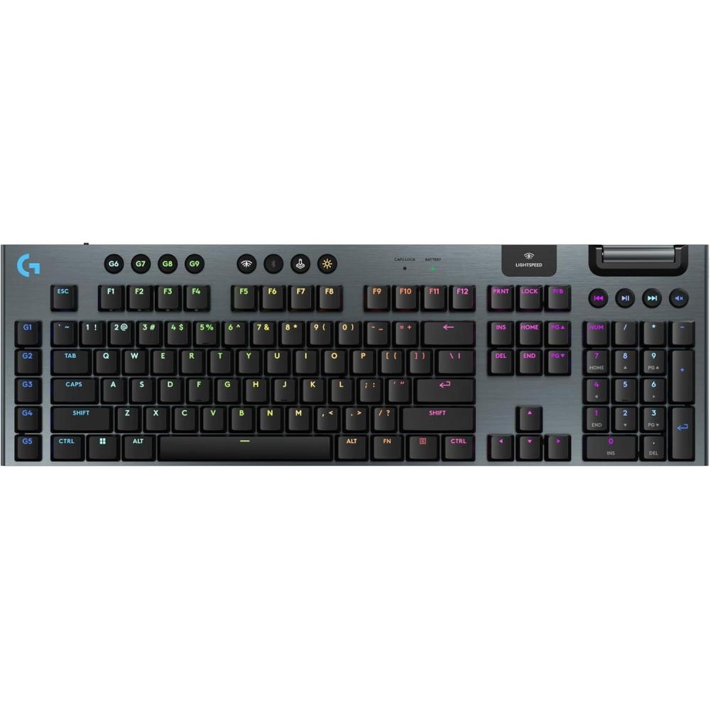 imageLogitech G915 X Lightspeed Wireless Mechanical Gaming Keyboard DoubleShot PBT Keycaps Fully Programmable Keys RGB Backlit MacPC Gaming Keyboards Aluminum Finish GL Tactile Switches Black