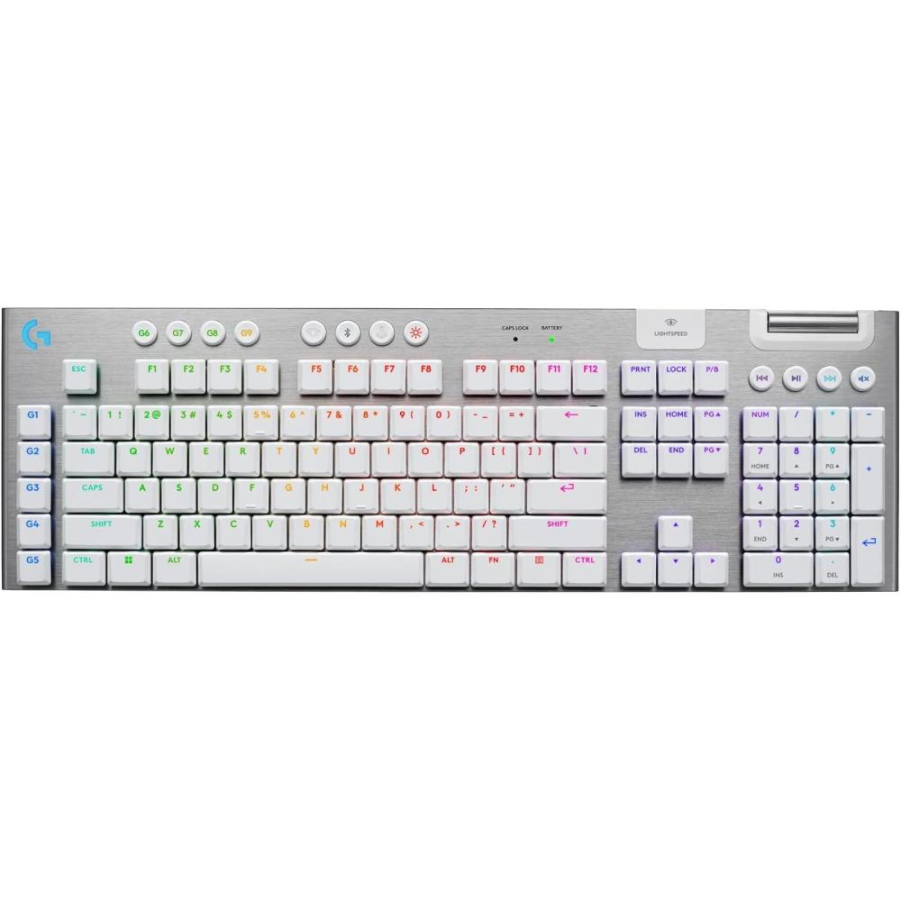 imageLogitech G915 X Lightspeed Wireless Mechanical Gaming Keyboard DoubleShot PBT Keycaps Fully Programmable Keys RGB Backlit MacPC Gaming Keyboards Aluminum Finish GL Clicky Switches BlackWhite