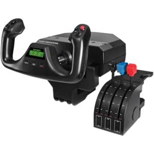 imageLogitech G PRO Flight Yoke System Professional Simulation Yoke and Throttle Quadrant 3 Modes 75 Programmable Controls Configurable Throttle Knobs Steel Shaft USB PC  Black