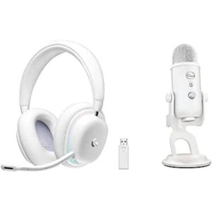 imageLogitech G735 Wireless Gaming Headset  Blue Yeti Premium USB Gaming Microphone Combo for Streaming with Exclusive Streamlabs Themes PCMac  White MistHeadset  Microphone