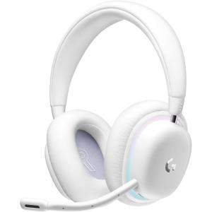 imageLogitech G735 Wireless Gaming Headset Customizable LIGHTSYNC RGB Lighting Bluetooth 35 MM Aux Compatible with PC Mobile Devices Detachable Mic  White Mist