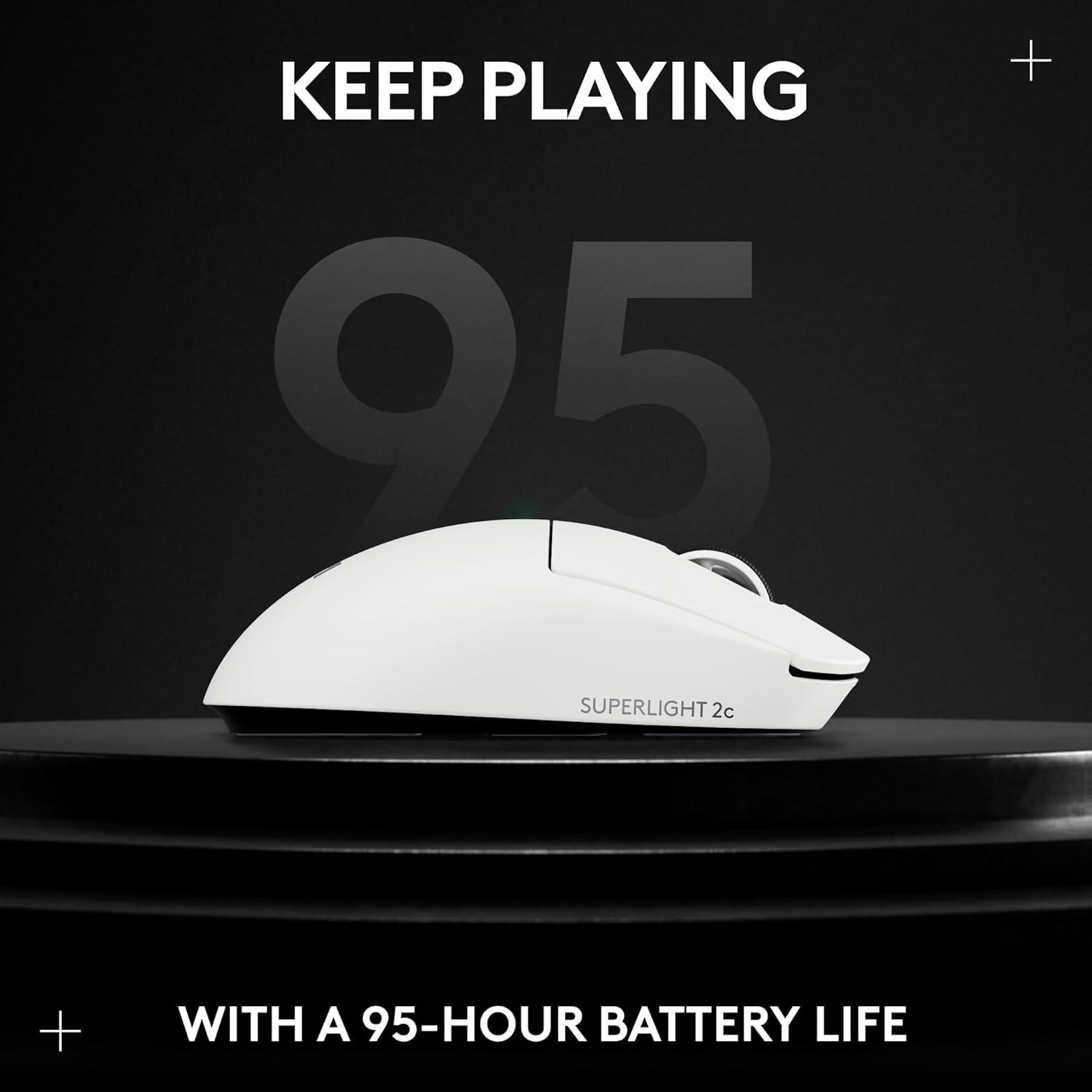 imageLogitech G PRO X Superlight 2c Wireless Gaming Mouse 51 g proGrade Compact Mouse with 5 programmable Buttons USBC Charging 44K DPI Sensor up to 8 kHz Polling for PCMac  BlackWhite