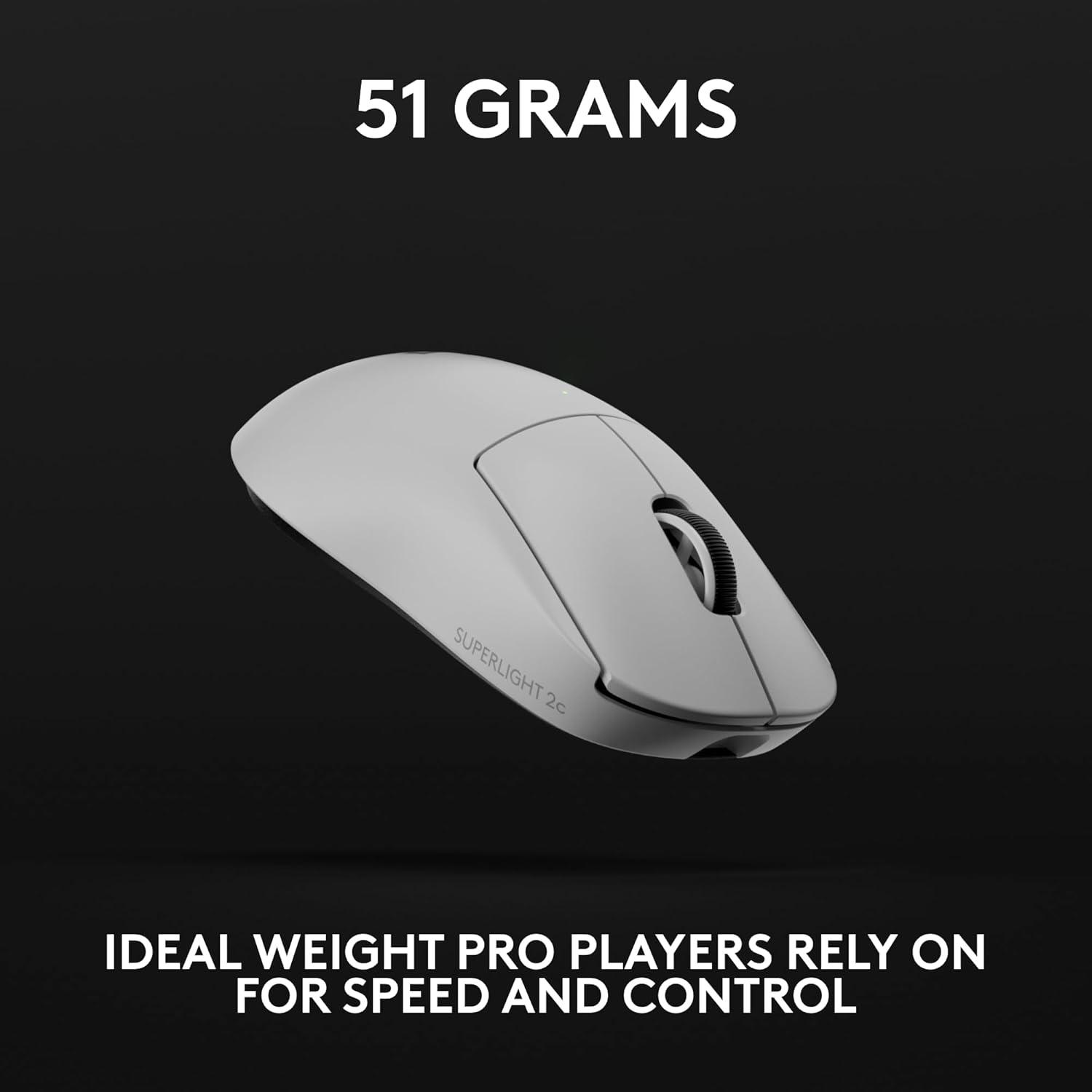 imageLogitech G PRO X Superlight 2c Wireless Gaming Mouse 51 g proGrade Compact Mouse with 5 programmable Buttons USBC Charging 44K DPI Sensor up to 8 kHz Polling for PCMac  BlackWhite
