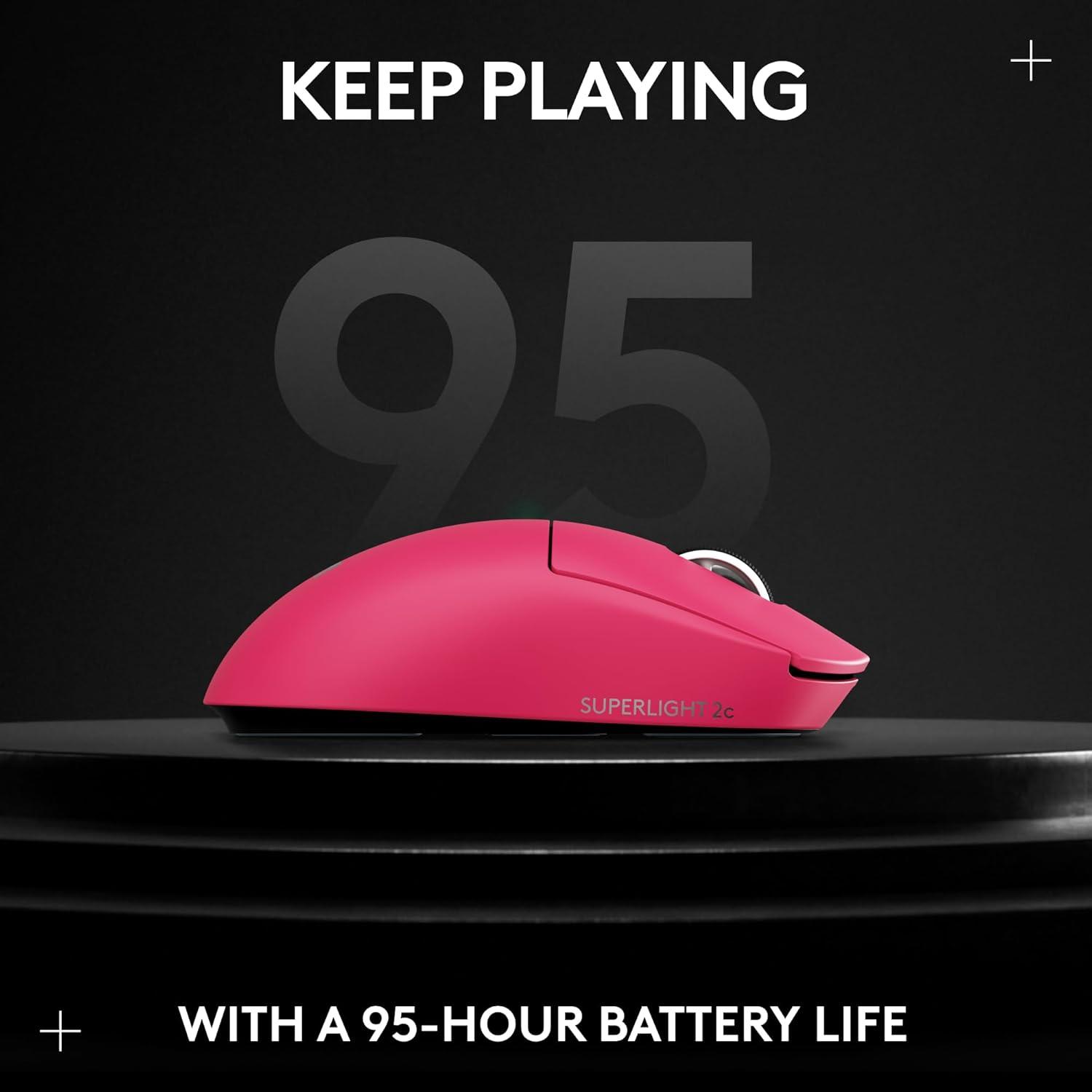 imageLogitech G PRO X Superlight 2c Wireless Gaming Mouse 51 g proGrade Compact Mouse with 5 programmable Buttons USBC Charging 44K DPI Sensor up to 8 kHz Polling for PCMac  BlackPink