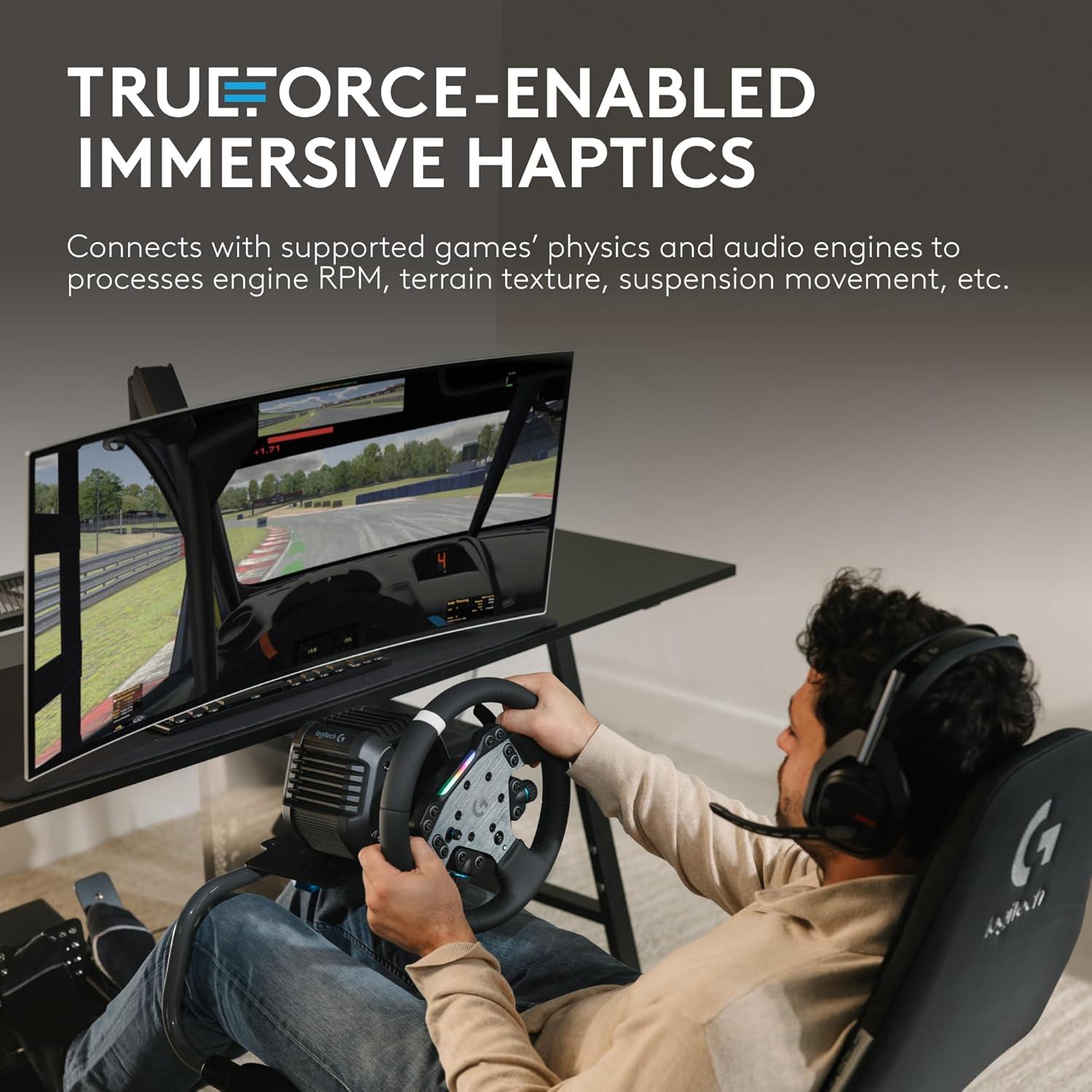 imageLogitech G RS50 System 3Piece Sim Racing Steering Wheel Setup  RS50 Wheel base with 8 Nm Direct Drive RS Wheel Hub with 13 Buttons and RS Round Wheel 11inch  For PS5PS4PC