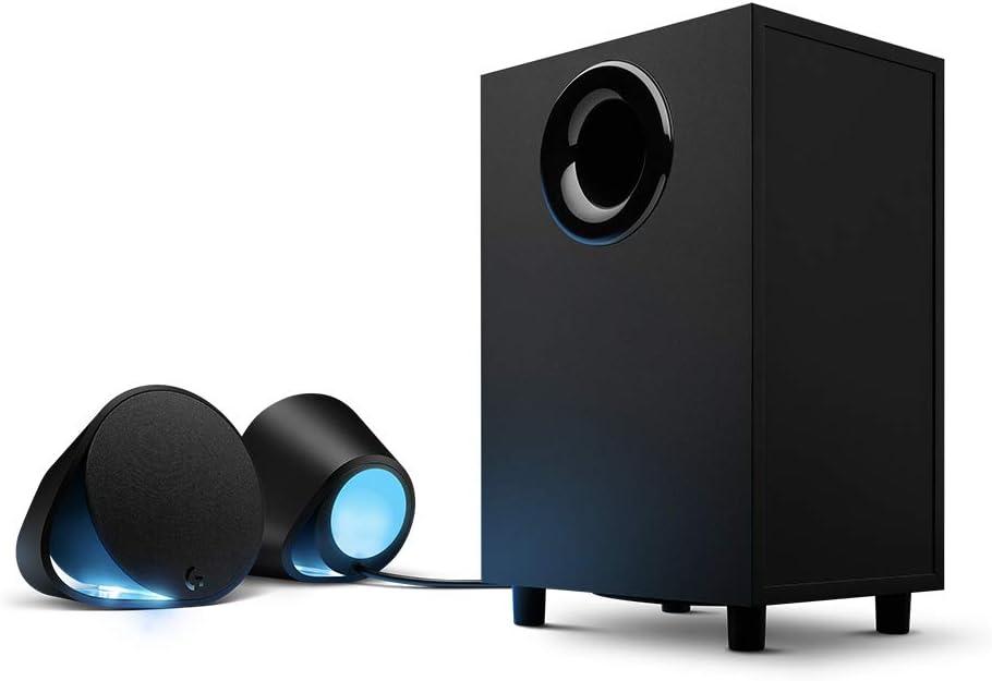 imageLogitech G560 PC Gaming Speaker System with 71 DTSX Ultra Surround Sound Game based LIGHTSYNC RGB Two Speakers and Subwoofer Bluetooth USB Immersive Gaming Experience  BlackSpeakers