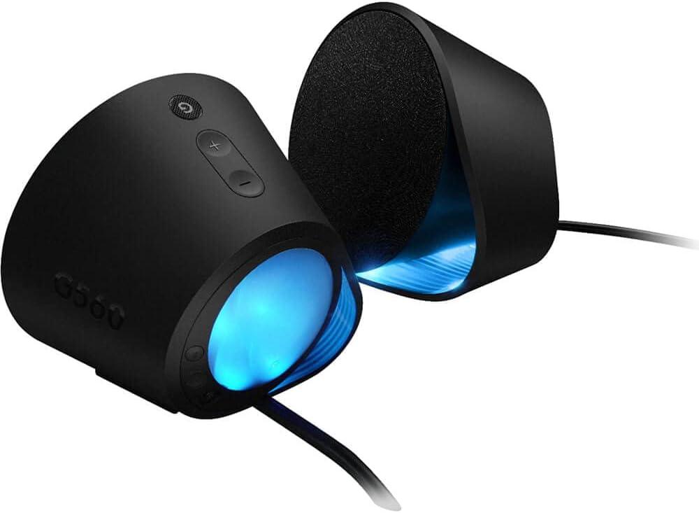 imageLogitech G560 PC Gaming Speaker System with 71 DTSX Ultra Surround Sound Game based LIGHTSYNC RGB Two Speakers and Subwoofer Bluetooth USB Immersive Gaming Experience  BlackSpeakers